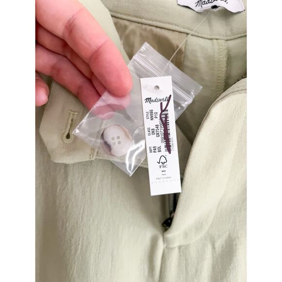 Madewell | NWT | Rosedale High-Rise Pant in Crepe | Blanched Olive | Sz10 Petite - Picture 8 of 12